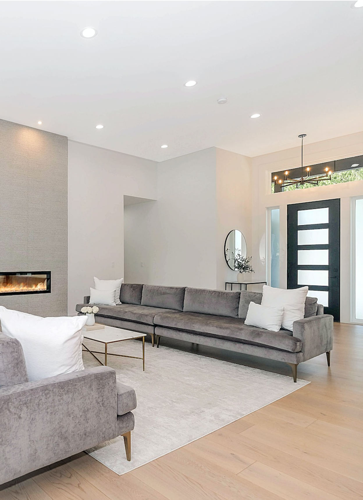 Warm lighting in a living room
